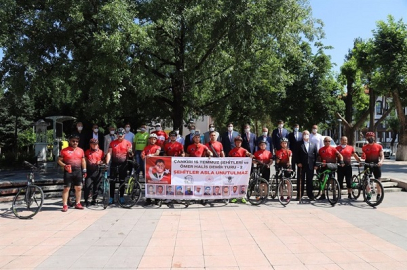 15 TEMMUZ VEFA TURUNA KATILAN BİSİKLETÇİLER İLİMİZDEN UĞURLANDI
