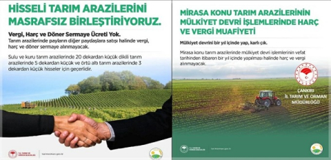 TARIM ARAZİLERİNİN DEVİR VE İNTİKALİNDE BÜYÜK KOLAYLIK