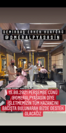 ÖMERALP KADER'E BİR DESTEK DE DEMİRBAŞ ERKEK KUAFÖRÜNDEN