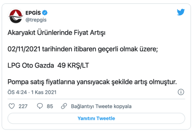 AKARYAKITTA ZAMLAR BİTMİYOR BU SEFER DE LPG...