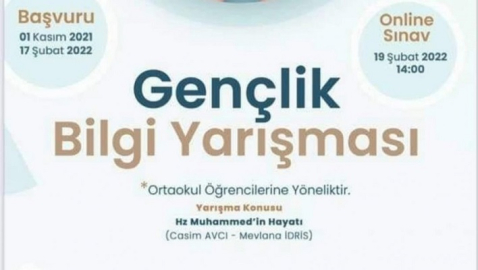 DİYANET İŞLERİ BAŞKANLIĞI "GENÇLİK BİLGİ YARIŞMASI" DÜZENLİYOR