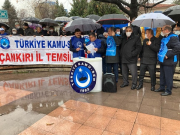 KAMU-SEN İL TEMSİLCİSİ DEMİRBAŞ: "ENFLASYON HIZLI TREN GİBİ  YETİŞEMİYORUZ!"