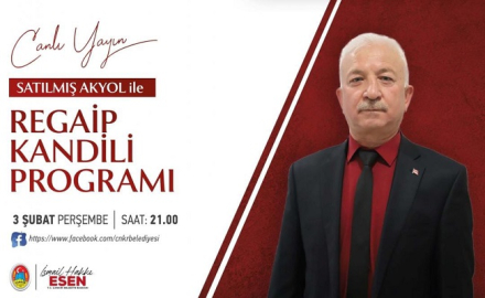 BELEDİYEDEN ONLINE REGAİB KANDİLİ PROGRAMI