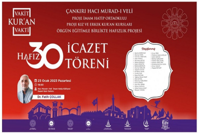 HACI MURAD-I VELİ İHO'DA HAFIZLIK İCAZET MERASİMİ DÜZENLENİYOR