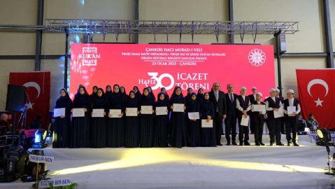 ÇANKIRI'DA HAFIZLIK İCAZET MERASİMİNE BÜYÜK İLGİ