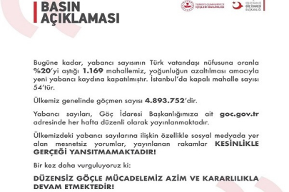 GÖÇ İDARESİ BAŞKANLIĞI ÜLKEMİZDEKİ GÖÇMEN SAYISINI AÇIKLADI