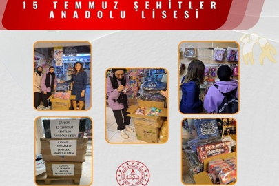 15 TEMMUZ ŞEHİTLER ANADOLU LİSESİ ÖĞRENCİLERİNDEN DEPREMZEDE KARDEŞLERİNE DESTEK KAMPANYASI