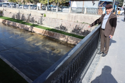 KÖPRÜNÜN ALTINDA MAHSUR KALAN KEDİYİ 77 YAŞINDAKİ ALİ ÖZCAN KURTARDI