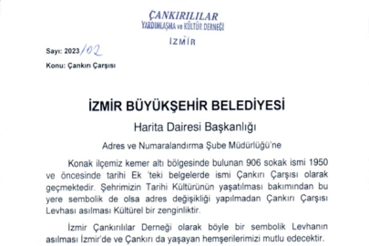 İZMİR'DE YAŞAYAN ÇANKIRILILAR ÇARŞI İSİMLERİNİ GERİ İSTİYOR