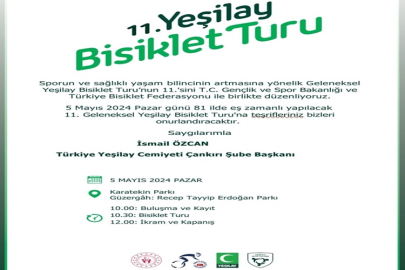 11. YEŞİLAY BİSİKLET TURU 5 MAYIS PAZAR GÜNÜ DÜZENLENİYOR