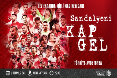 ÇANKIRI'DA DEV EKRANDA MİLLİ MAÇ HEYECANI