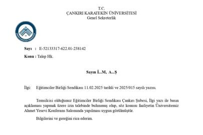 EĞİTİM BİR-SEN'İN BASIN AÇIKLAMASINDAKİ İDDİALARA ÇAKÜ'DEN CEVAP GELDİ