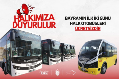 BELEDİYE OTOBÜSLERİ BAYRAMIN İLK 2 GÜNÜ ÜCRETSİZ