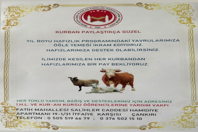 KURBAN PAYLARI GENÇ HAFIZLARA