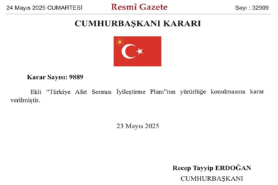 TÜRKİYE AFET SONRASI İYİLEŞTİRME PLANI (TASİP) CUMHURBAŞKANI ERDOĞAN'IN ONAYIYLA YÜRÜRLÜĞE GİRDİ