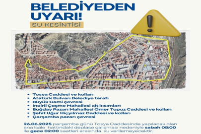 26 HAZİRAN PERŞEMBE GÜNÜ SULAR YİNE KESİLİYOR