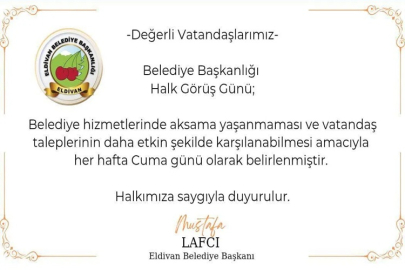 ELDİVAN BELEDİYESİ'NDEN "HALK GÖRÜŞ GÜNÜ" UYGULAMASI