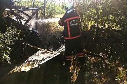 ÇANKIRI'DA HAYVAN BARINAĞI ÇEVRESİNDE KORKUTAN YANGIN