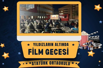 OKUL BAHÇESİ AÇIK HAVA SİNEMASINA DÖNÜŞTÜ
