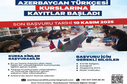 YENİ DÖNEM AZERBAYCAN TÜRKÇESİ KURSLARINA KAYITLAR BAŞLADI