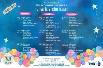 ÇANKIRI'DA ÇOCUKLAR İÇİN ARA TATİL SÜRPRİZİ