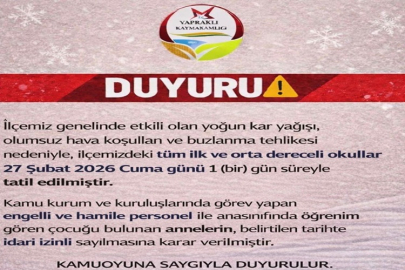 YAPRAKLI'DA EĞİTİME 1 GÜN ARA