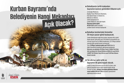 KURBAN BAYRAMINDA ÇANKIRI'DA NERELER AÇIK OLACAK