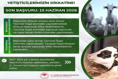 ÇANKIRI İL TARIM VE ORMAN MÜDÜRLÜĞÜ'NDEN YETİŞTİRİCİLERE ÖNEMLİ HATIRLATMA