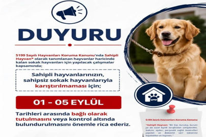 ELDİVAN'DA HAYVAN SAHİPLERİNİ İLGİLENDİREN ÖNEMLİ UYARI