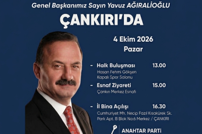 4 Ekim Pazar Günü Çankırı’da Siyaset Rüzgârı Eserek: Yavuz Ağıralioğlu Vatandaşla Kucaklaşacak!